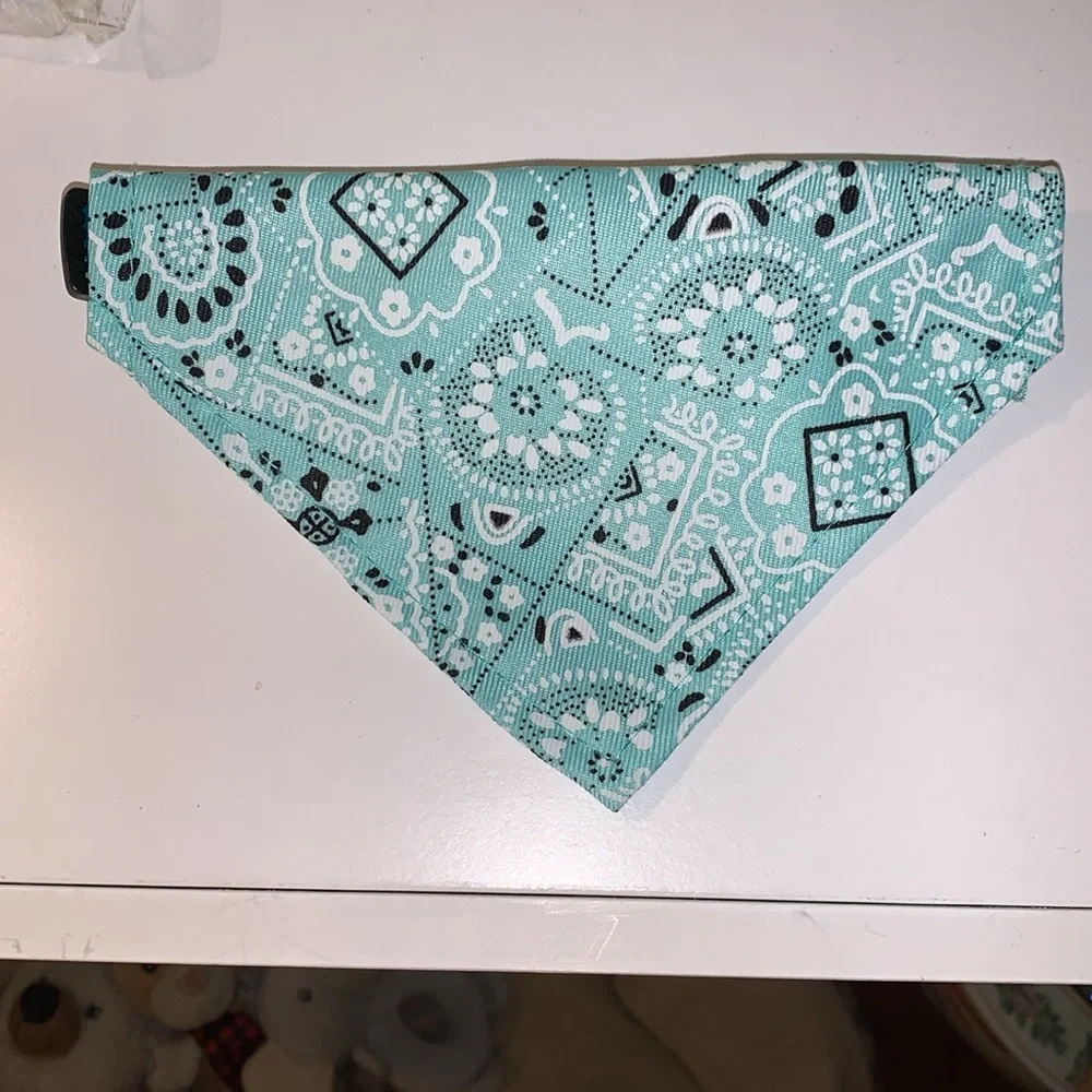 Baby blue bandana dog or cat collar